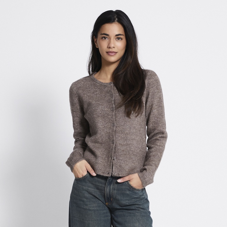 Basic knit cardigan "Audrey" Light Brown
